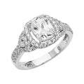 14K White Gold CZ Engagement Ring