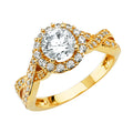 14K Yellow Gold CZ Engagement Ring