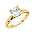14K Yellow Gold CZ Engagement Ring
