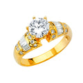 14K Yellow Gold CZ Engagement Ring