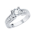 14K White Gold CZ Engagement Ring