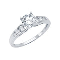 14K White Gold CZ Engagement Ring