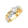 14K Yellow Gold Men'S CZ Wedding Band / Trio Set