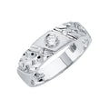 14K White Gold Men'S CZ Wedding Band / Trio Set