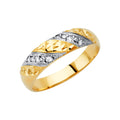 14K Yellow Gold Men'S CZ Wedding Band / Trio Set