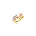 14K Yellow White Rose Gold Men'S CZ Wedding Band / Trio Set