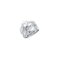 14K White Gold Ladies CZ Wedding Band / Trio Set