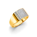 14K Two Tone Gold Men'S CZ Ring