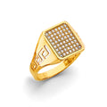 14K Yellow Gold Men'S CZ Ring