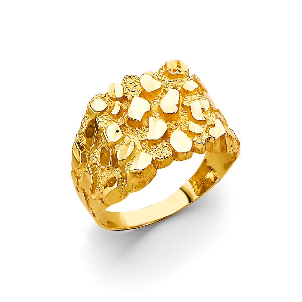 14K Yellow Gold Nugget Men'S Ring