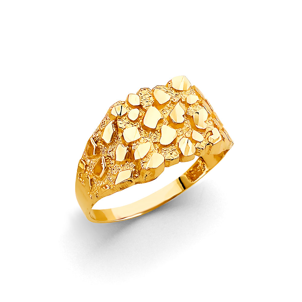 14K Yellow Gold Nugget Men'S Ring