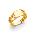 14K Yellow Gold Nugget Men'S Ring