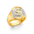 14K Two Tone Gold Men'S CZ Ring