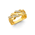 14K Yellow Gold CZ Link Style Ring