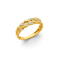 14K Yellow Gold CZ Link Style Ring