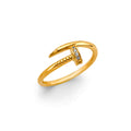14K Yellow Gold CZ Nail Ring