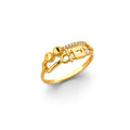 14K Yellow Gold Fancy CZ Ring