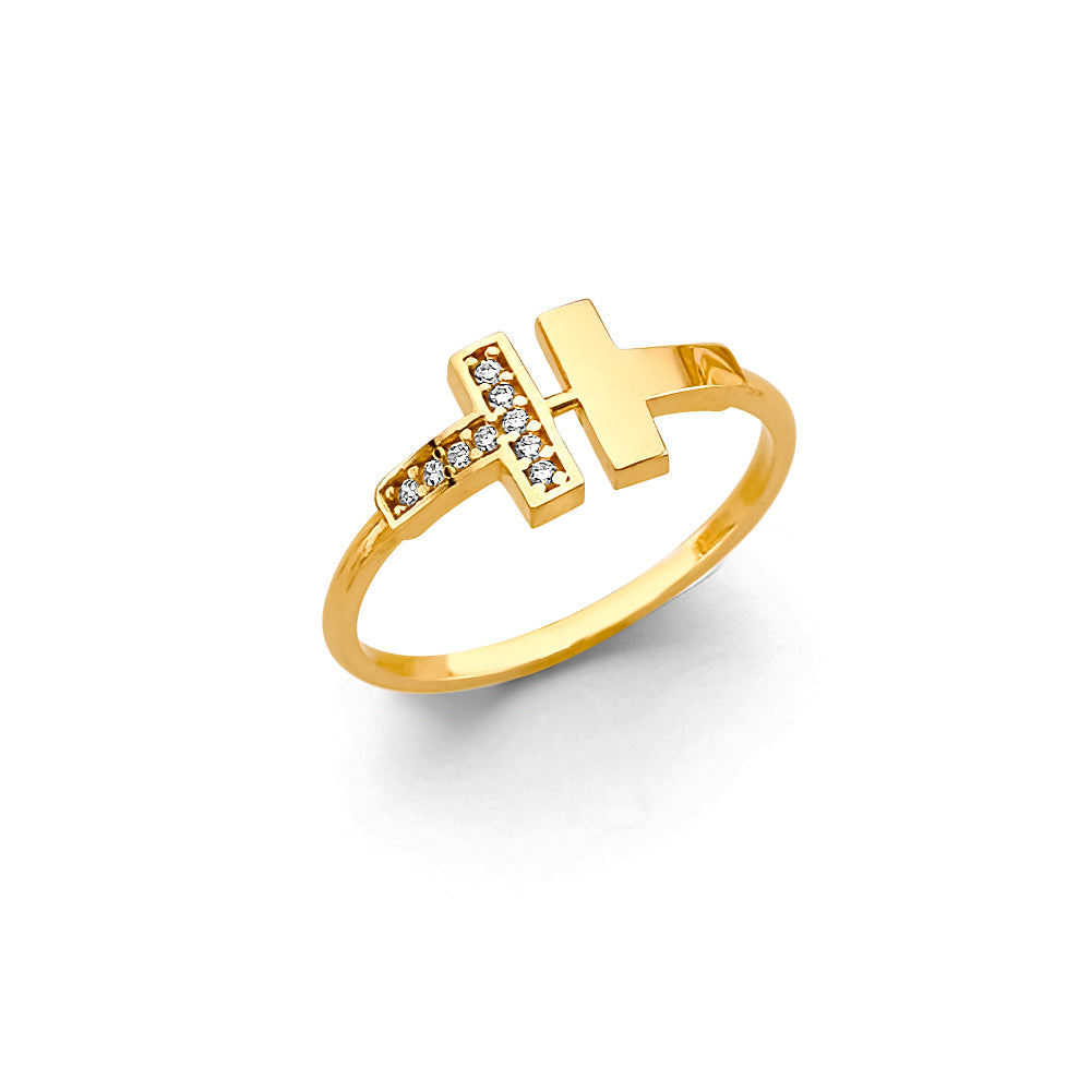 14K Yellow Gold Fancy CZ Ring