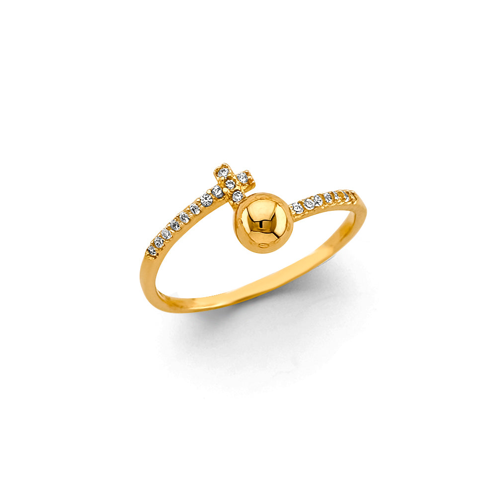 14K Yellow Gold Fancy CZ Ring