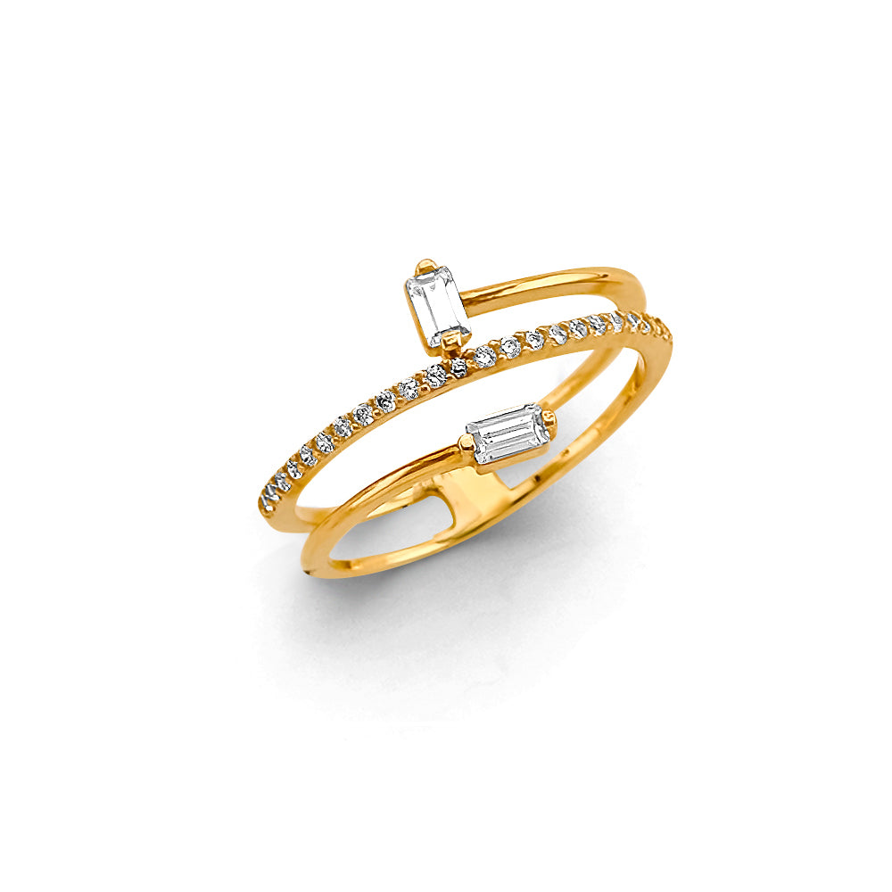 14K Yellow Gold Fancy CZ Ring