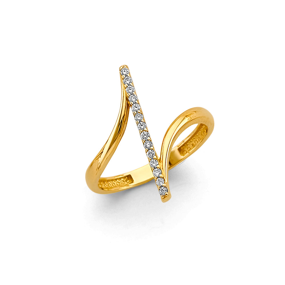 14K Yellow Gold Fancy CZ Ring