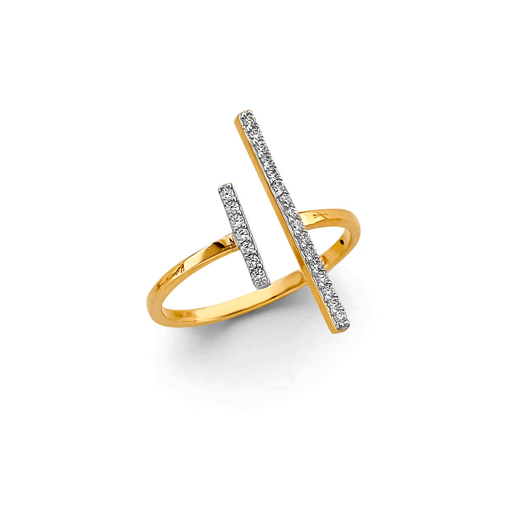 14K Yellow Gold Fancy CZ Ring