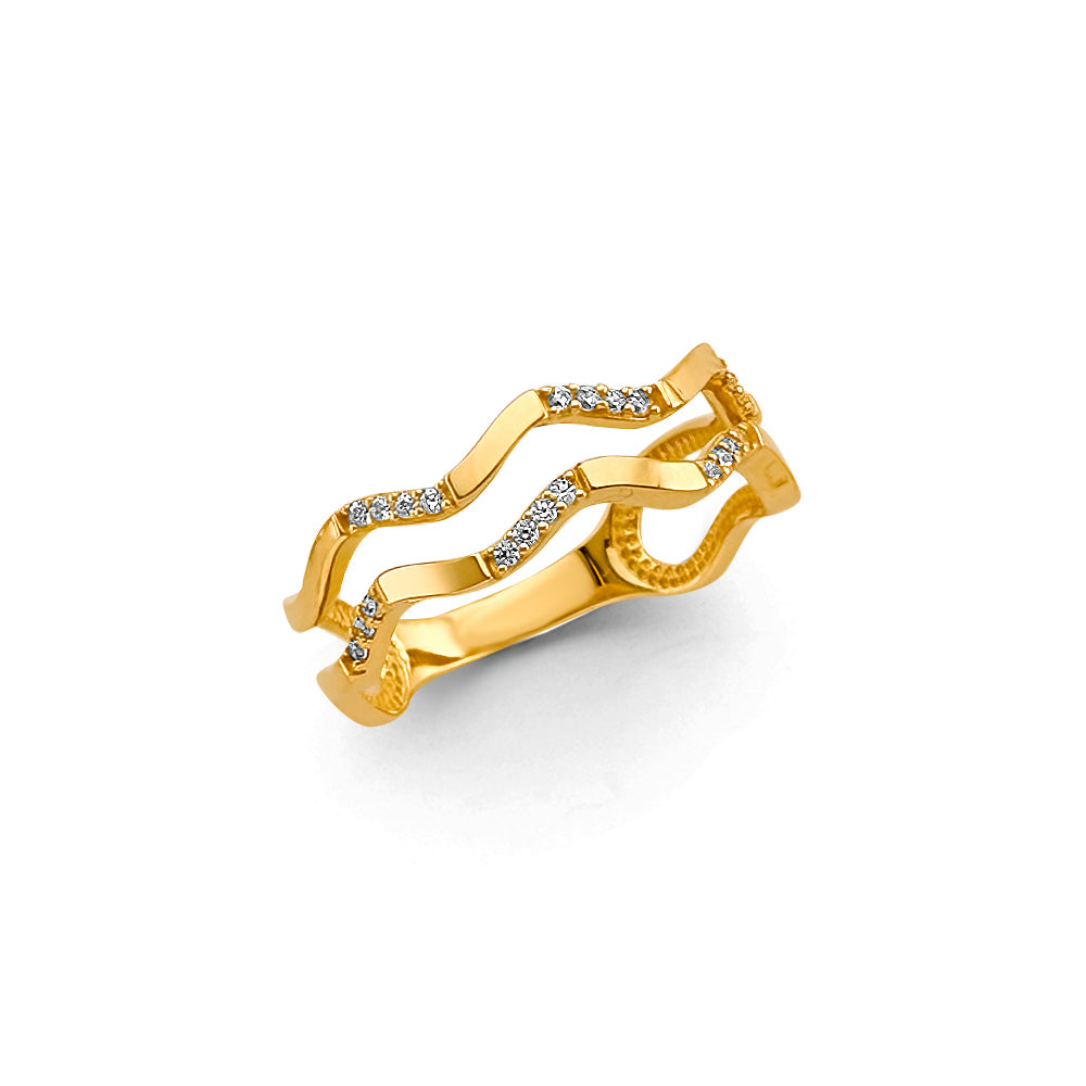 14K Yellow Gold Fancy CZ Ring