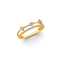 14K Yellow Gold Fancy CZ Ring