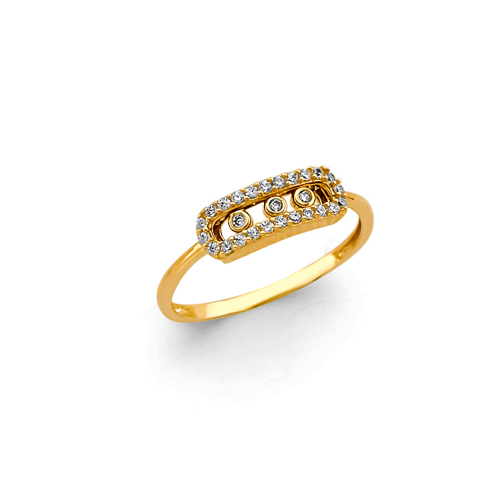 14K Yellow Gold Fancy CZ Ring