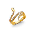 14K Yellow Gold CZ Snake Ring
