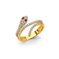 14K Yellow Gold CZ Snake Ring