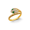 14K Yellow Gold CZ Snake Ring
