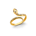 14K Yellow Gold CZ Snake Ring