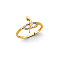 14K Yellow Gold CZ Snake Ring
