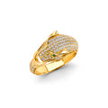 14K Two Tone Gold CZ Panther Ring