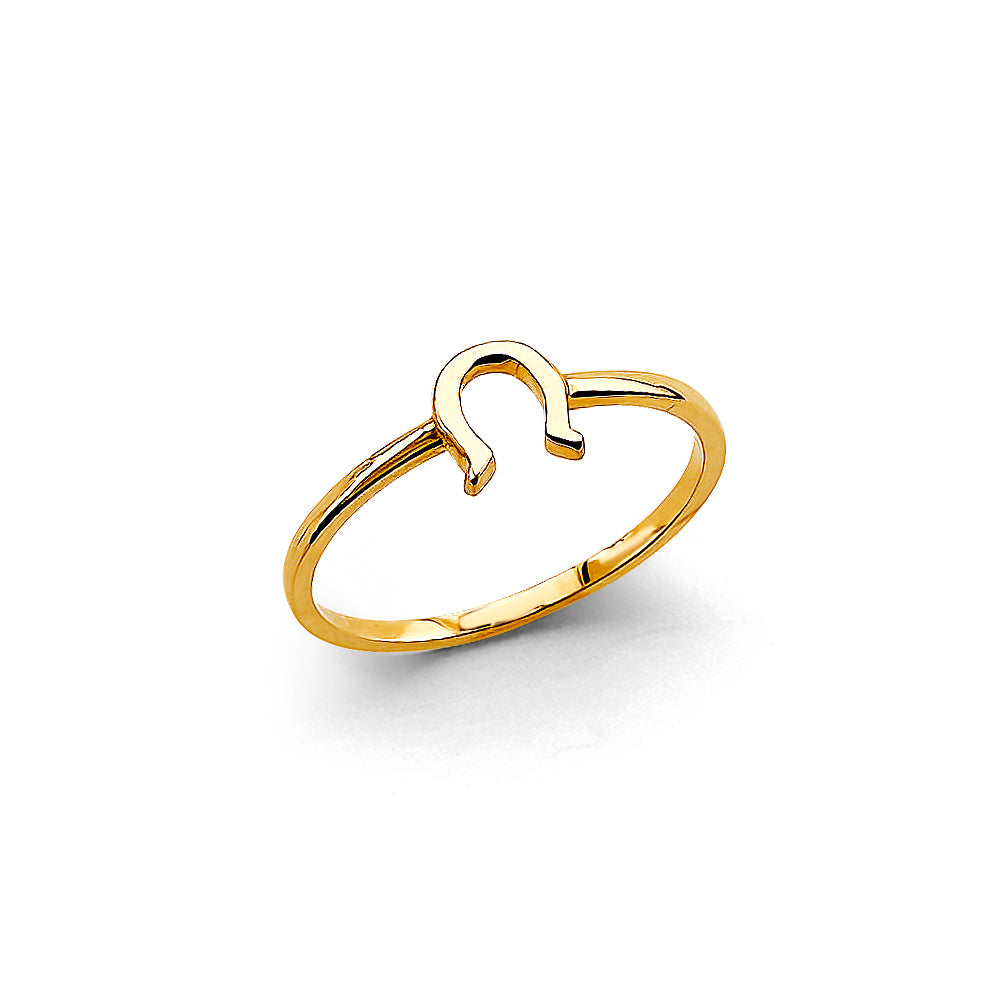 14K Yellow Gold Horseshoe Ring