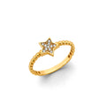 14K Two Tone Gold CZ Star Ring