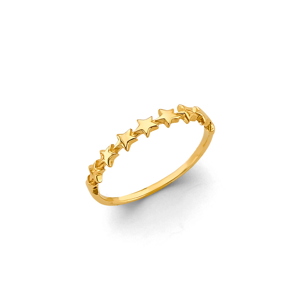 14K Yellow Gold Star Ring