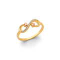 14K Two Tone Gold CZ Infiniti Ring