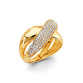 14K Two Tone Gold CZ Fancy Ladies Ring