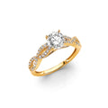 14K Yellow Gold CZ Engagement Ring