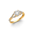 14K Yellow Gold CZ Engagement Ring