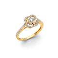 14K Yellow Gold CZ Engagement Ring