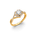 14K Yellow Gold CZ Engagement Ring