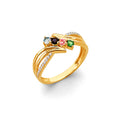 14K Yellow Gold CZ 4 Stone Month Ring