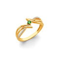 14K Yellow Gold CZ 1 Stone Month Ring