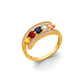 14K Yellow Gold CZ 5 Stone Month Ring