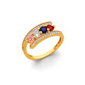 14K Yellow Gold CZ 4 Stone Month Ring