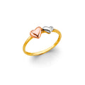 14K Yellow White Rose Gold Heart Ring