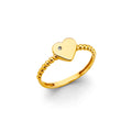14K Yellow Gold CZ Heart Ring